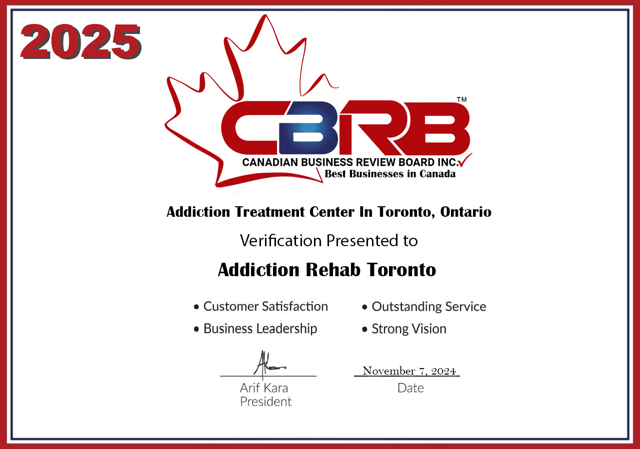 2025 CBRB Inc. Addiction Rehab Toronto Certificate